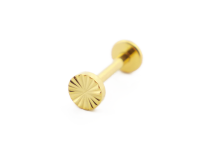Labret Titânio PVD Ouro Interno Estéril Padrão de faixa redonda | Itc