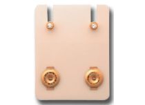 Mini medicale plaqué or Euro cristal blanc blister 12 paires stériles