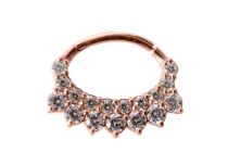 Anel de aço com strass cor-de-rosa para o septo