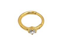 Anel de aço Ouro Cristal Dobradiça Branco | Itc