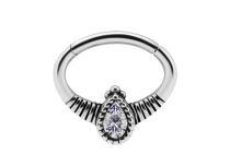 Dobradiça de septo em aço com strass | Itc