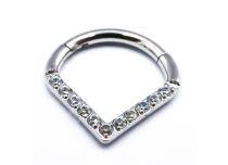 Anel de dobradiça com gota de strass | Itc