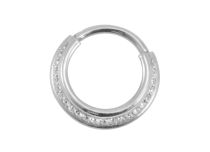 Anel de aço com dobradiça Cristal branco | Itc