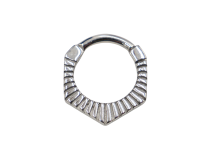 Anneau acier charnière losange / rayure