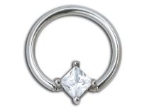 Anel de aço com cristal branco 7 mm | Itc