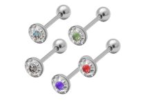 Barra de aço 1,6 x 16 e disco 8 mm multi Crystal Coloured | Itc