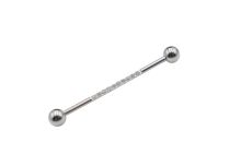 Barbell Acier Industriel avec Boule 5 mm et Strass | Itc