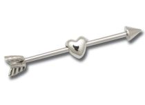 Barbell Acier Industriel motif Cœur et Flèche 6 mm | Itc