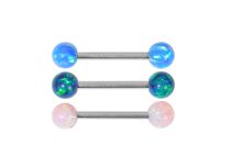 Barbell Bolas de aço Opala sintéticas coloridas 5mm| Itc
