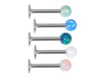 Labret Sintético Opala Aço, Bola 3 mm |Itc