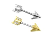 Barra de aço com motivo de seta em strass |Itc