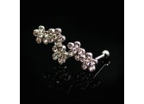 Micro Barbell Aço Flores com strass | Itc