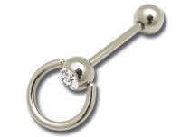 Barbell Acier Anneau et boule à Strass 10 mm | Itc