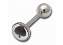Barbell Acier Disque 8 mm motif Pique | Itc