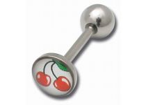Barbell Acier Disque 8 mm motif Cerise | Itc
