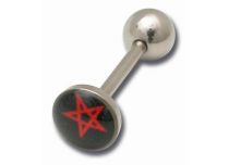 Barbell Acier Disque 8 mm motif étoile Satanique Rouge | Itc