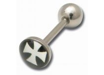 Barbell Acier Disque 8 mm motif Croix Ordre du Temple | Itc