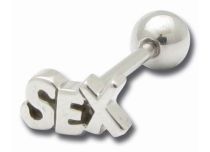 Barbell Acier motif "Sex" 10 mm | Itc