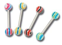 Barbell Acier 1,6 x 16 mm  Boules 6 mm Acryliques Vagues Colorés |Itc