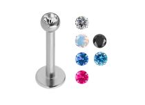 Labret Titanium Crystal 2.5 mm Faceta Colorida | Itc