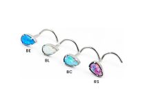 stud nez titane goutte bleu clair