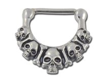 Bijou de Téton Acier Clickers Tête de Mort | Itc