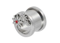 Túnel de aço aparafusável com desenho de flores de strass vermelhas | Itc