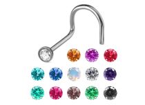 Pino de aço com bola de 1 mm - Cristal colorido | Itc