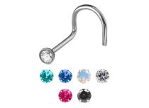 Pino de aço para nariz com cristais coloridos | Itc