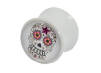 Plugue acrílico em forma de caveira mexicana | Itc