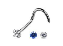 Pino de nariz em titânio 0,8 mm Cristal riscado colorido 1,5 mm | Itc