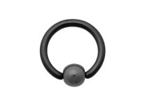 Anel de Titânio Bola de Hematite Preta 4 mm | Itc