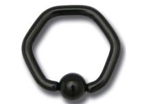 Anel de aço Bola sextavada preta 4 mm | Itc