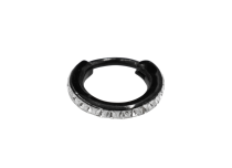 Anel de dobradiça em aço 1,2 mm preto com strass