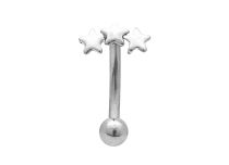 Motivo estrela de aço banana 5 x 7 mm e bola 3 mm | Itc