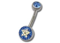 Banane Acier Multicristal et Resine Bleu à Boules 5/8 mm | Itc