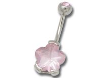Banane Acier Serti Cristal Griffé Fleur 10 mm | Itc