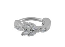 Banana de aço com dobradiça de flor de cristal branco | Itc