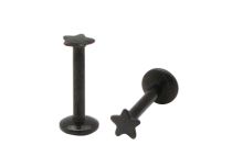 Labret Aço Interno Padrão Estrela Preto | Itc