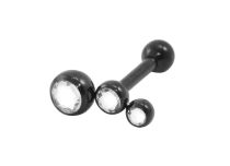 Barbell Aço Preto Triplo padrão Strass | Itc