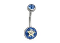 Banana Aço Multicristal e Bola de Resina Azul 5/8 mm | Itc