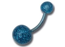 Banane Acier Boules 6 / 9 mm Paillettes Bleu  | Itc