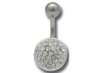Banane Acier Plaqué Rhodium Rond Multicristal | Itc