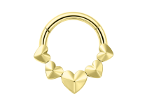 Anneau charni&egrave;re titane PVD gold multi c&oelig;ur lisse ITC Piercing