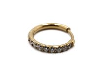 Anel de aço pvd ouro strass dobradiça 1.2X2.