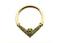 Anel de aço PVD Ouro Rhinestone Hinge Itc