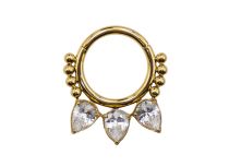 Anéis de titânio PVD ouro Ornamental pétala motivo dobradiça| Itc