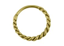 Anéis de aço banhados a ouro dobradiça com padrão torcido | Itc