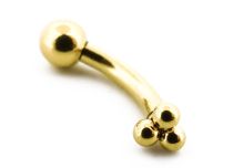 Micro Banana 1,2 x 8 mm Aço PVD Ouro Trinity Ball | Itc