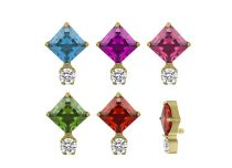 labret titane gold strass couleur bleu rouge rose vert violet